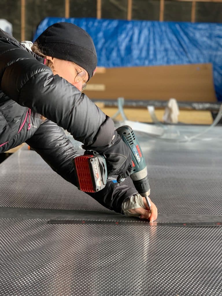 pose de la grille antirongeurs tiny house